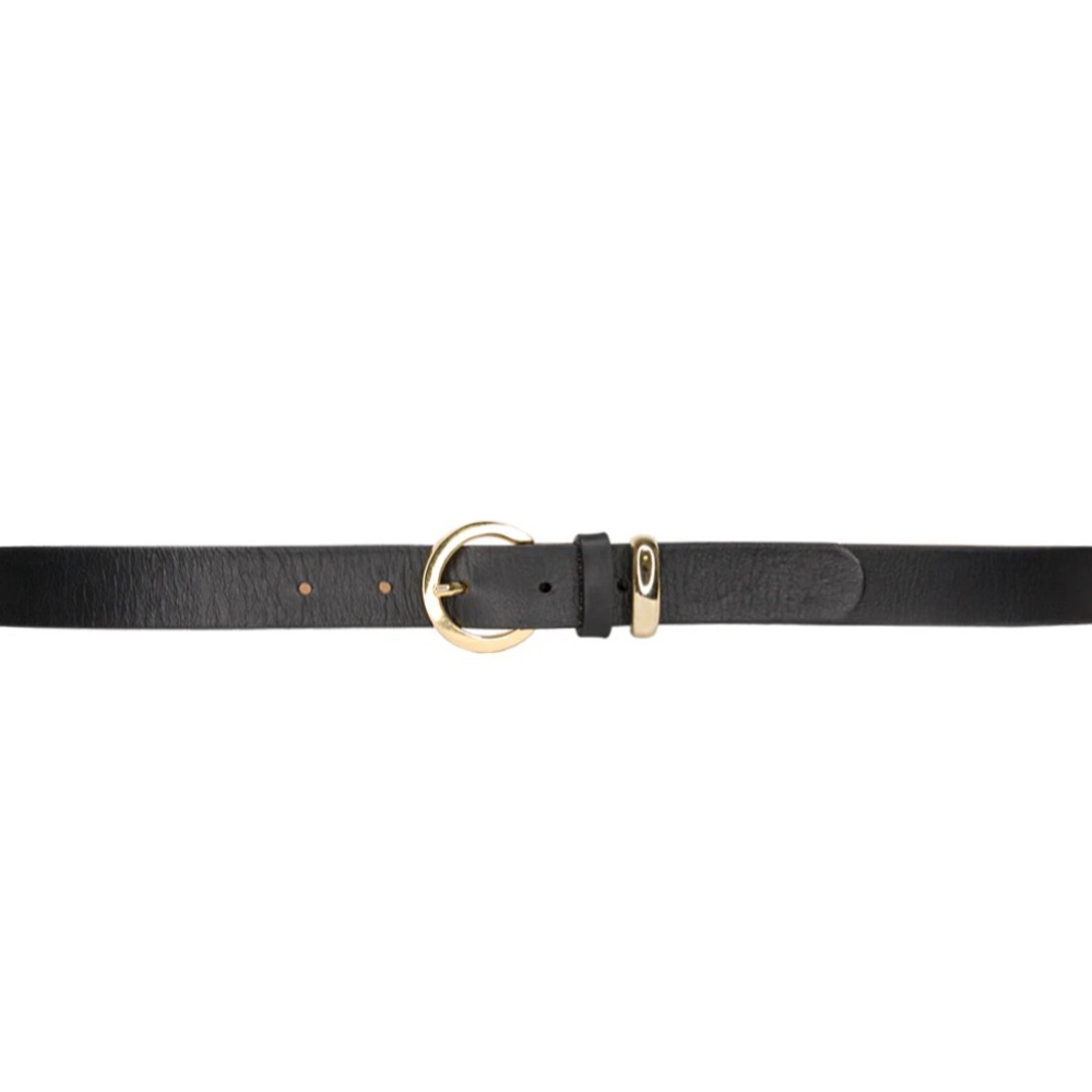 Streets Ahead Black and Gold Leather Belt